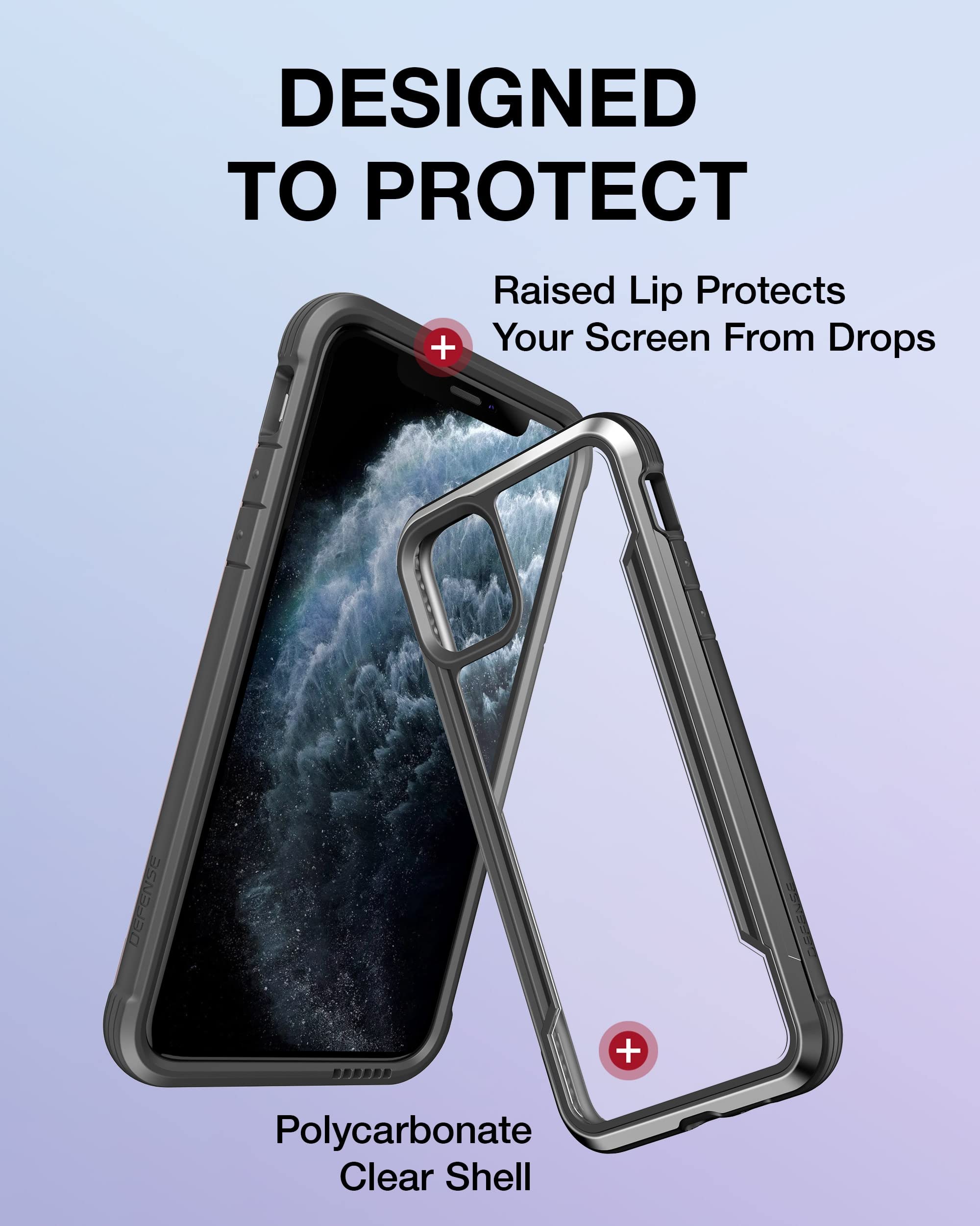 Raptic Shield iPhone 11 Pro Max Case - Military Grade Shockproof Clear Protective Cover with 10ft Drop Test, Durable Aluminum Frame & Anti-Yellowing Technology | Perfect for Outdoor Activities, Work & Daily Protection (Black)
