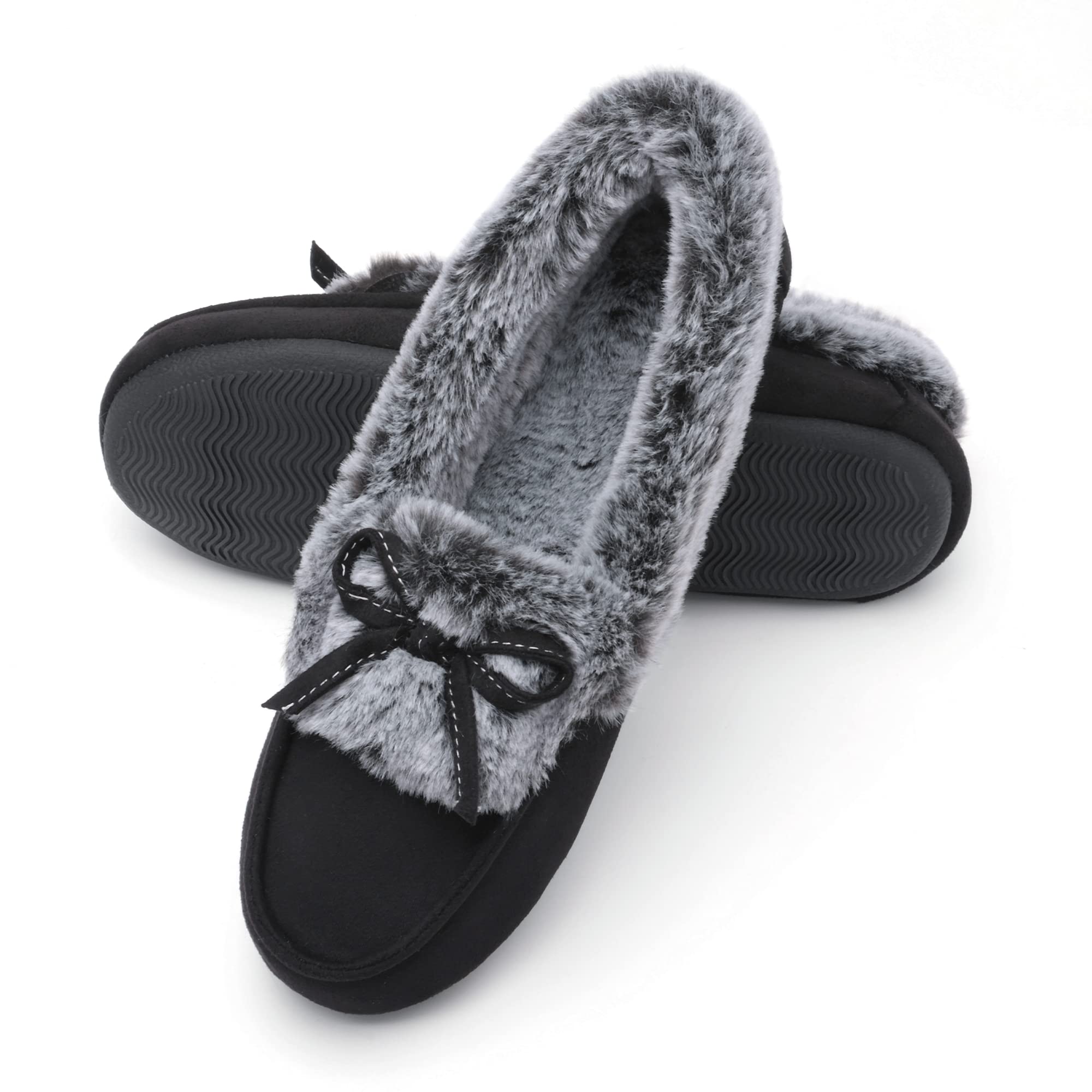 **Dream Pairs Women's Fuzzy Furry Slippers - Warm Faux Fur Lined Indoor/Outdoor Non-Slip Cozy House Shoes for Christmas & Winter - Perfect for Home, Office & Travel**