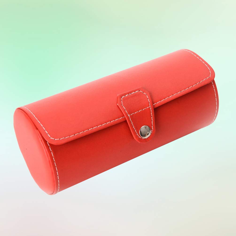 Hemobllo Jewelry Organizer - Portable Watch & Jewelry Storage Case for Desktop Display (Red) - Perfect for Travel & Home Decor