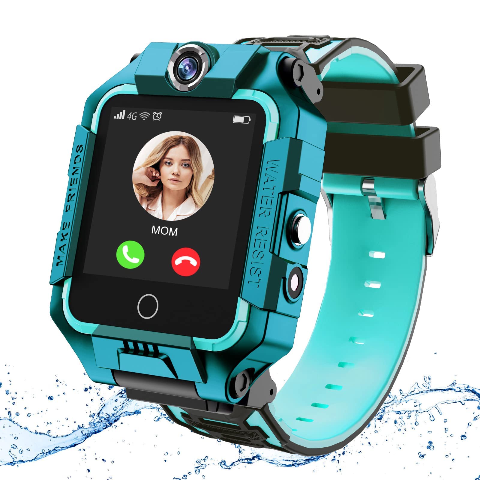 4G Smartwatch for Kids with Camera, Call Answering, Pedometer, SOS, GPS & WiFi - Touch Screen Smart Watch for Boys & Girls Ages 3-12 - Perfect Birthday Gift for Children & Students (Green) - Ideal for School, Outdoor Activities & Parental Monitoring