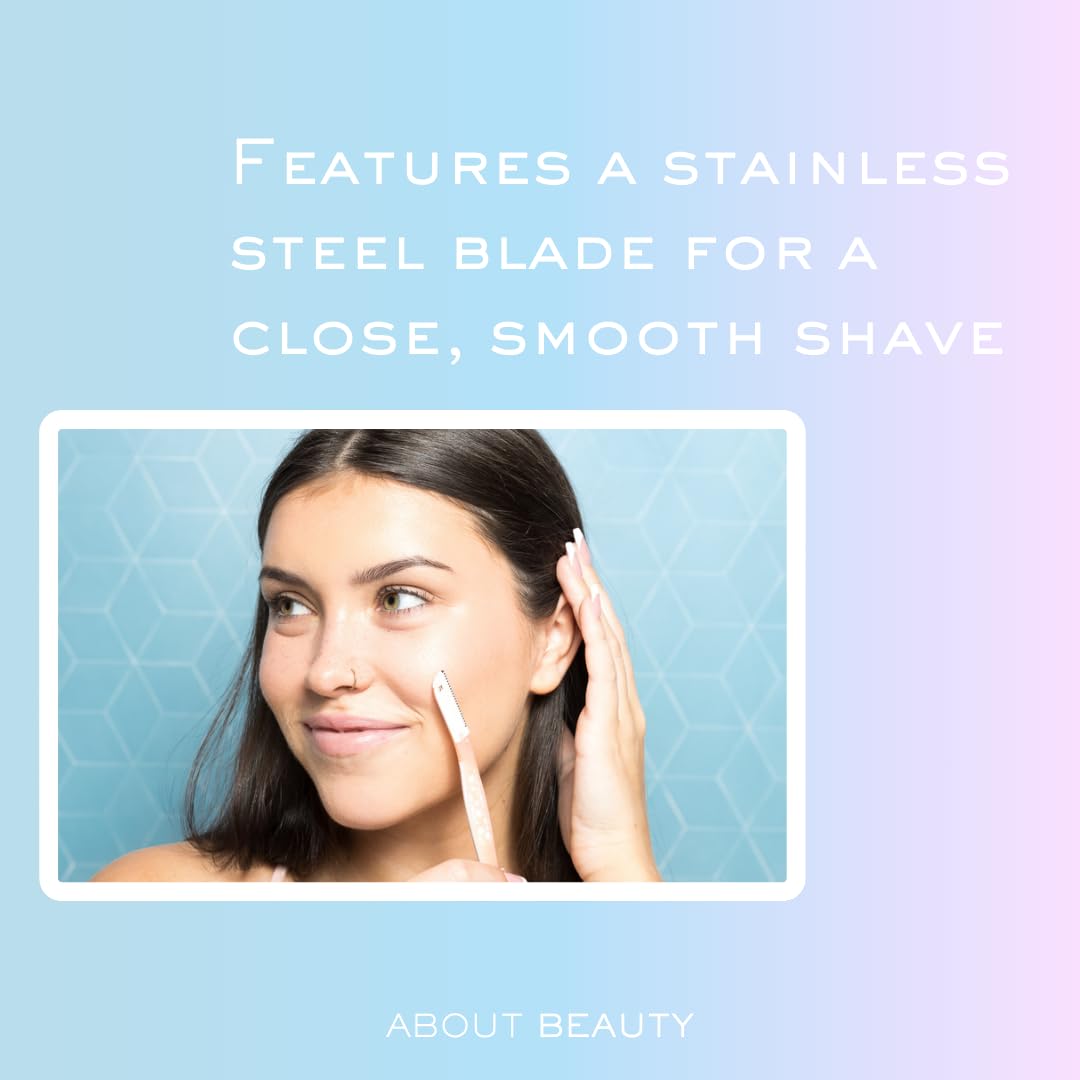 About Face Fuzz-Free Facial Razors - 3 Pack Japanese Steel Beauty Groomers for Hair Removal, Shaving & Exfoliating | Dermaplaning & Brow Shaping Tool for Smooth Skin | Perfect for Travel, Salon & Home Use