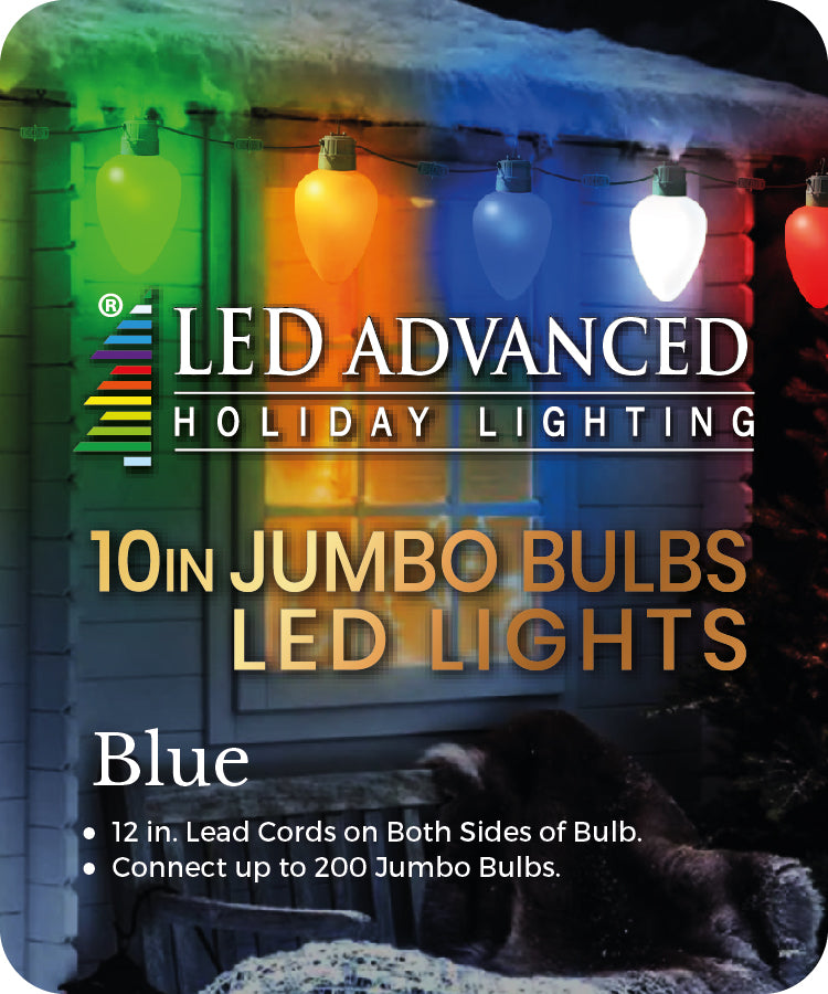 10 Pack Jumbo LED Bulb Outdoor Christmas Lights - Waterproof Roofline & Pathway Decorations for Holiday, Garden, and Party Lighting