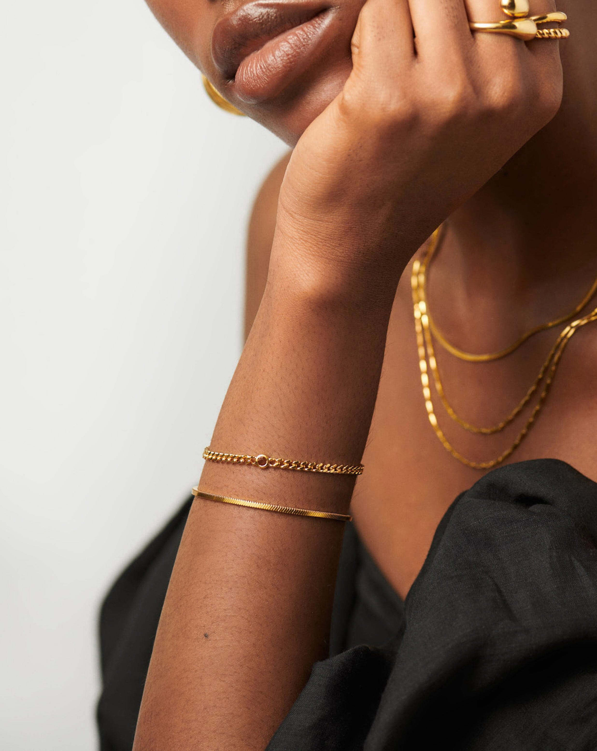 January Birthstone Garnet Bracelet | 18k Gold Plated Vermeil Jewelry for Women | Perfect Gift for Birthday, Anniversary & Special Occasions