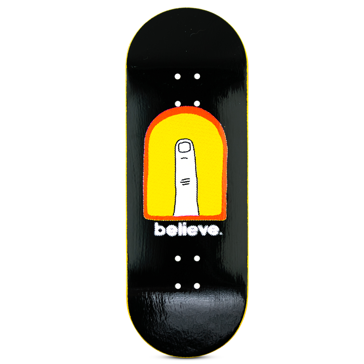 Five Luck Fingerboard Deck - Montie Black | Professional Mini Skateboard for Tricks & Stunts | Perfect for Indoor Play & Skateboard Enthusiasts