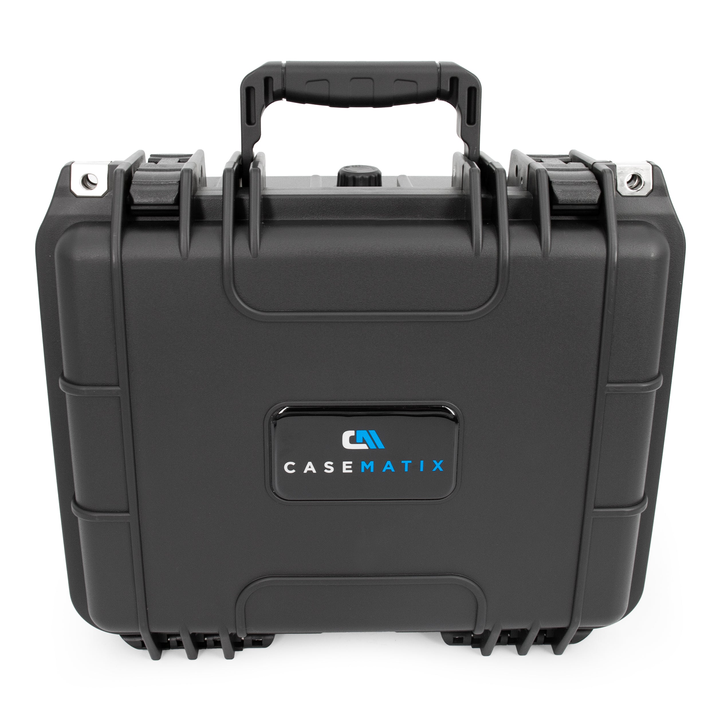 CASEMATIX 13 Inch Waterproof Hard Travel Case with Padlock Rings & Customizable Foam - Fits Accessories up to 11 x 7.5 x 4 Inches - Perfect for Camera Gear, Tools, Electronics & Travel Essentials