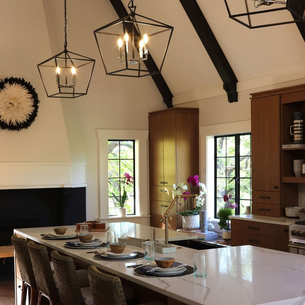 Milo Linear Chandelier - Modern LED Pendant Light Fixture for Dining Room, Kitchen Island & Living Room | Dimmable Hanging Light with Adjustable Length | Perfect for Home & Office Lighting Decor