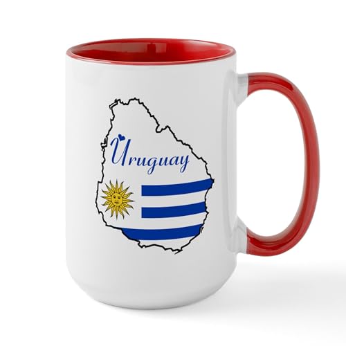 White/Red Inside - Cool Uruguay Large Mug