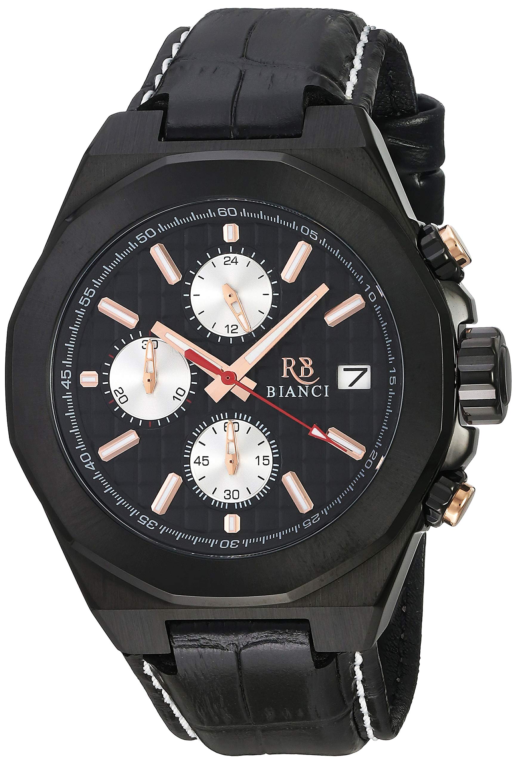 Roberto Bianchi Men's RB0132 Fratelli Analog Quartz Watch - Black Stainless Steel Band, Water Resistant, Perfect for Business, Casual & Formal Occasions