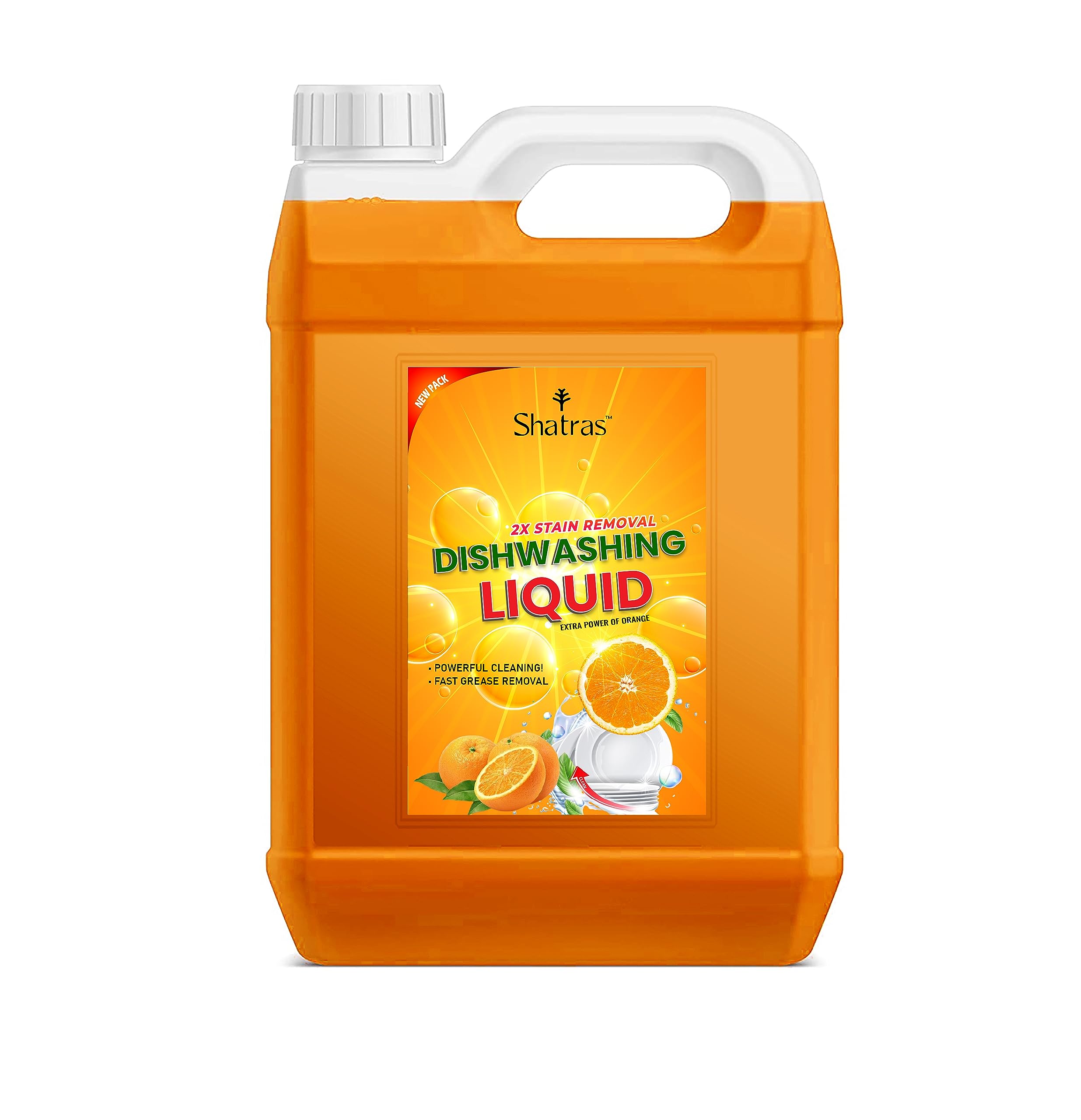 Shatras Orange Dishwashing Liquid Gel - 5L Heavy Duty Kitchen Cleaner for Grease & Oil Removal | Dishwasher Safe, Multi-Surface Detergent for Pots, Pans & Utensils | Ideal for Home, Restaurant & Commercial Use