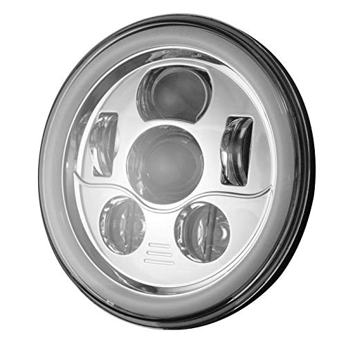 Chrome LED Headlight with Halo Ring