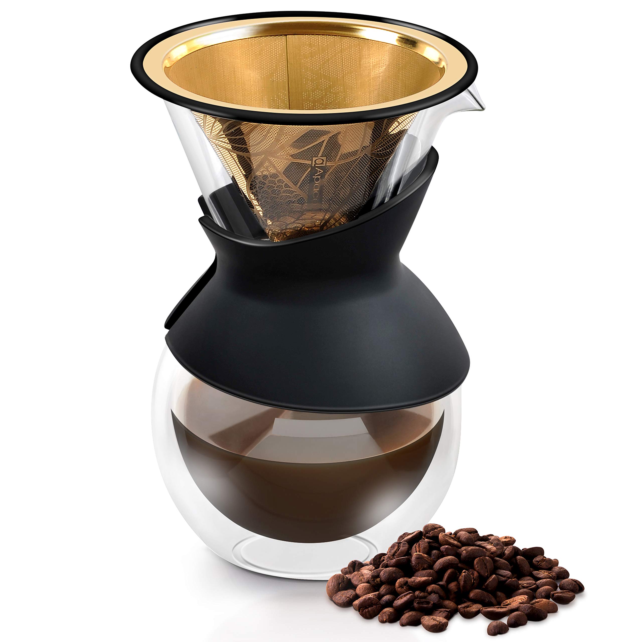 Reusable Stainless Steel Coffee Dripper for Chemex & V60 - Eco-Friendly Pour Over Filter for Home Brewing