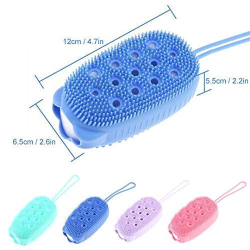 Soft Silicone Bath Brush for Kids - Double Sided Shower Sponge & Massage Scrub Gloves - Baby Bath Essentials for Gentle Cleaning & Skin Care