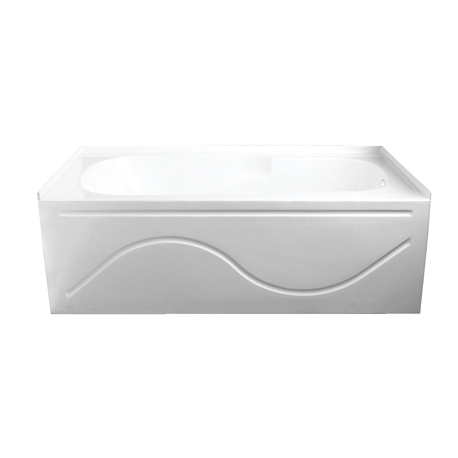 Aqua Eden VTAP603216R 60 Inch Acrylic Rectangular 3-Wall Alcove Bathtub with Anti-Slip Surface & Right-Hand Drain - Glossy White - Perfect for Modern Bathrooms & Spa-Like Retreats