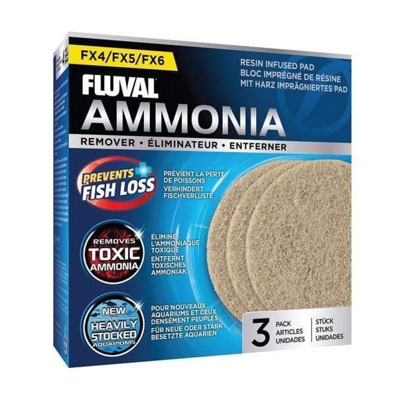 Fluval FX4 FX5 FX6 Canister Filter Ammonia Remover Media - 3 Pack for Freshwater & Saltwater Aquariums - Reduce Harmful Ammonia & Improve Water Clarity for Fish Tanks