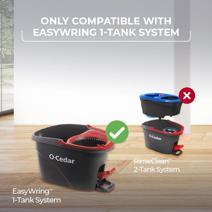 O-Cedar EasyWring Deep Clean Microfiber Mop Refill 4-Pack | 40% More Cleaning Power | Compatible with EasyWring Spin Mop & Bucket System | Perfect for Hardwood Floors, Tile, and Kitchen Cleaning