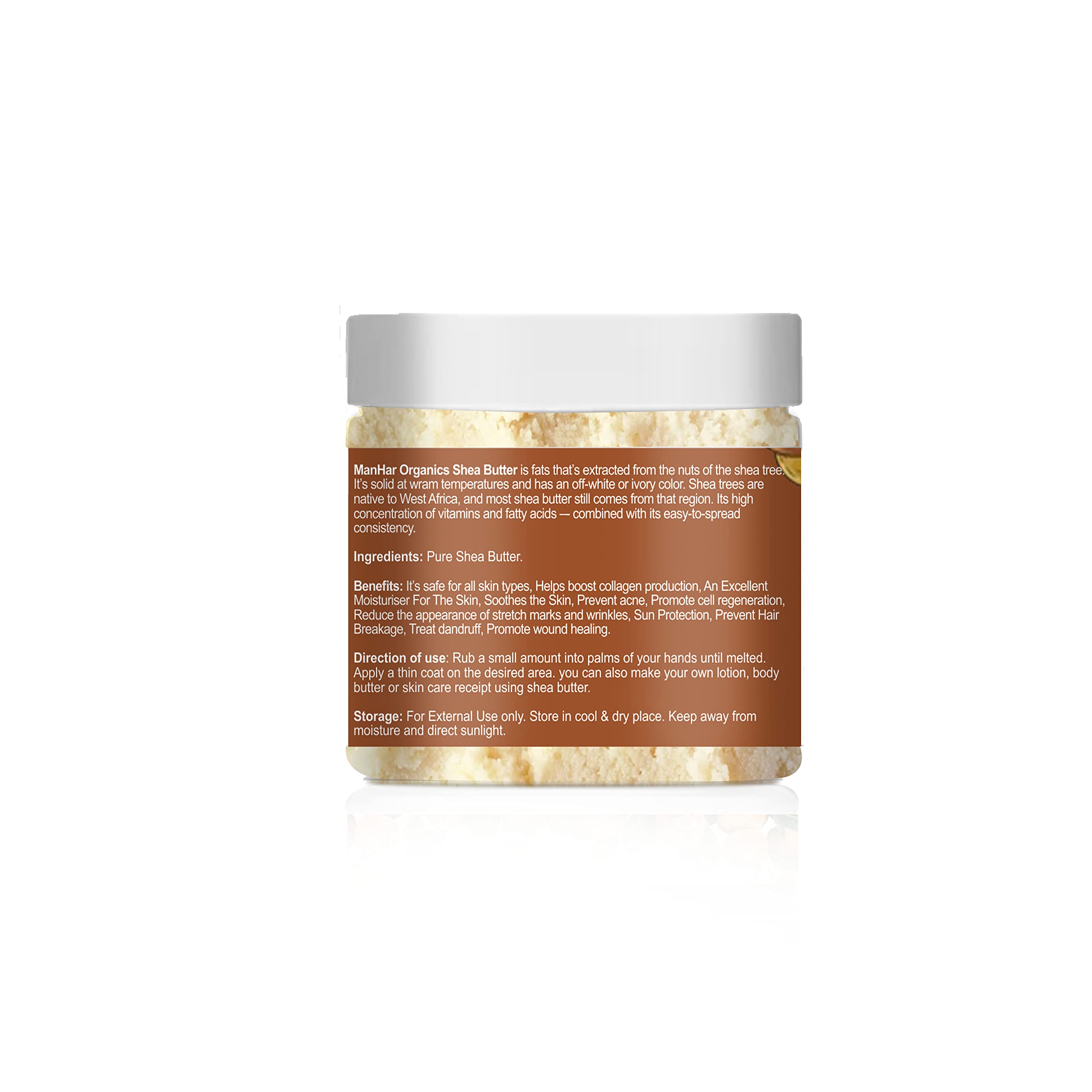 Organic African Shea Butter 125g - Raw Unrefined Body Butter for Dry Skin, Hair Care & Stretch Marks | Natural Moisturizer for Face, Hands & Feet | Vegan & Chemical-Free Skincare Solution