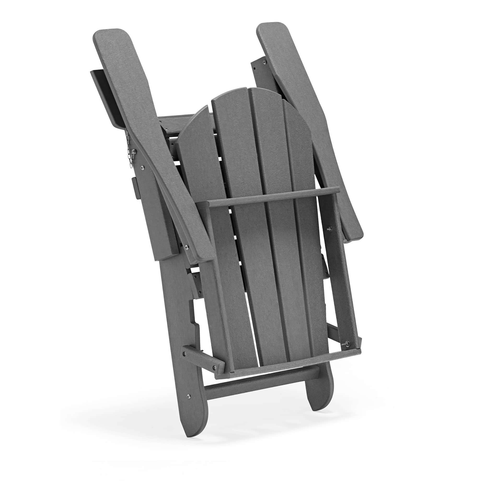 HDPE Adirondack Chair Set with Ottoman & Table - Outdoor Patio Furniture for Garden, Backyard