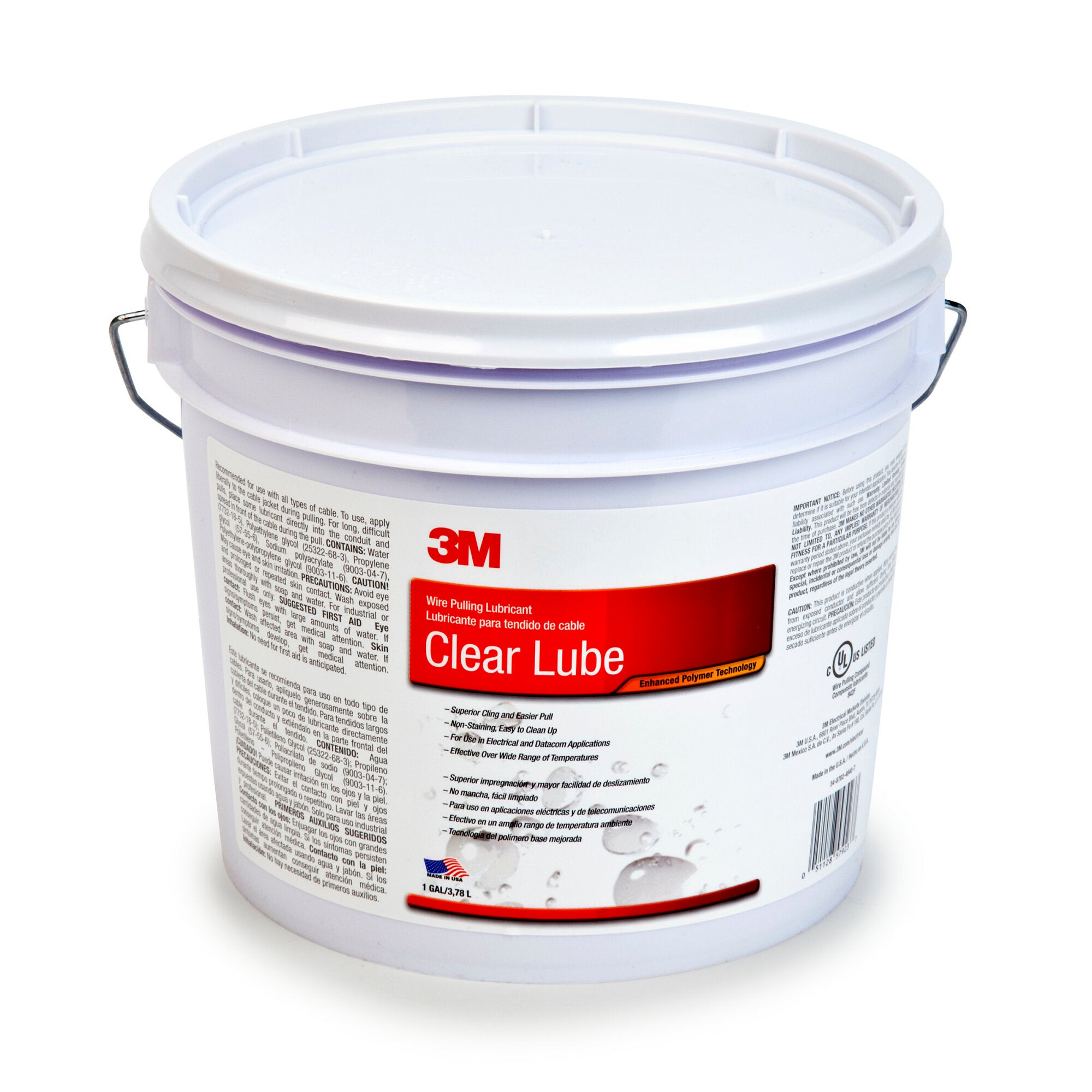 3M Clear Wire Pulling Lubricant WLC 1 - 4 Drums for Electrical Cable Installation | Ideal for Contractors & DIY Projects