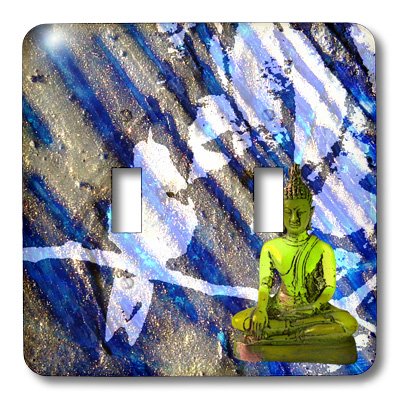 3D Rose Light Switch Cover - Mixed Media Buddha Design by Angelandspot - Decorative Wall Plate for Living Room, Bedroom, or Meditation Space