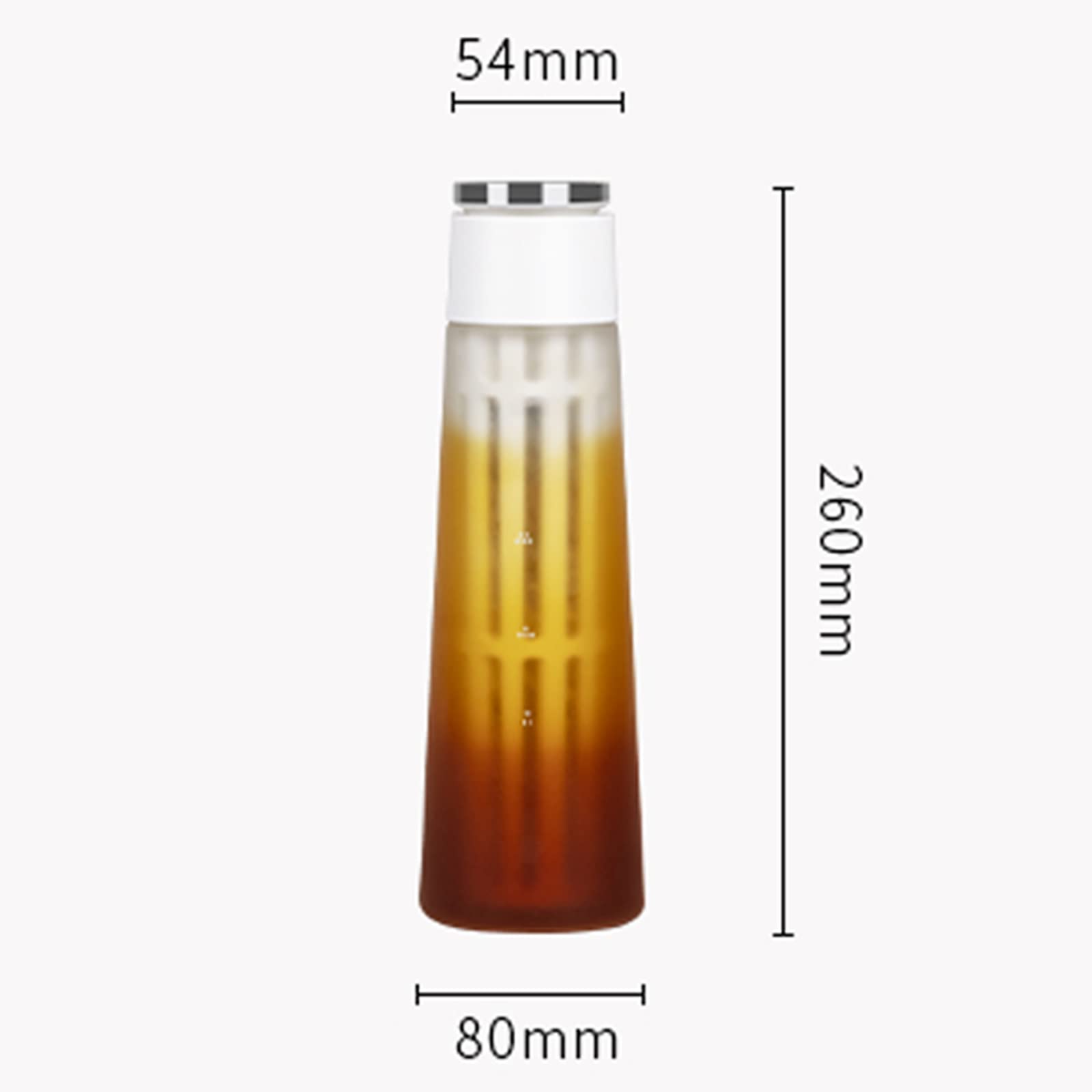 600ml Cold Brew Coffee Maker - Leak-Proof Iced Coffee & Tea Brewer with Flat Lay Design | Perfect for Homemade Cold Brew, Iced Tea & Office Use
