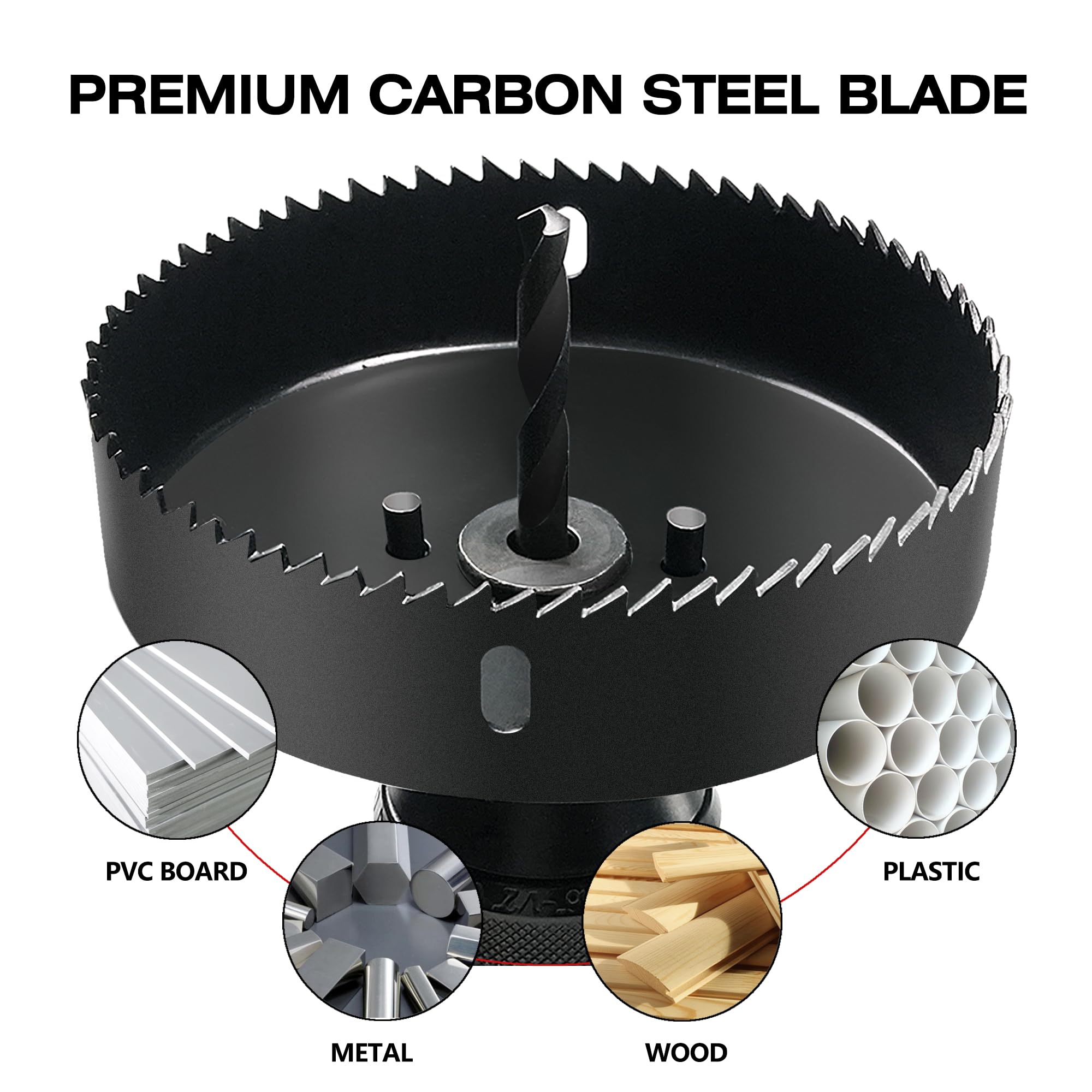 19Pcs Hole Saw Kit for Metal, Wood, Plastic - 3/4
