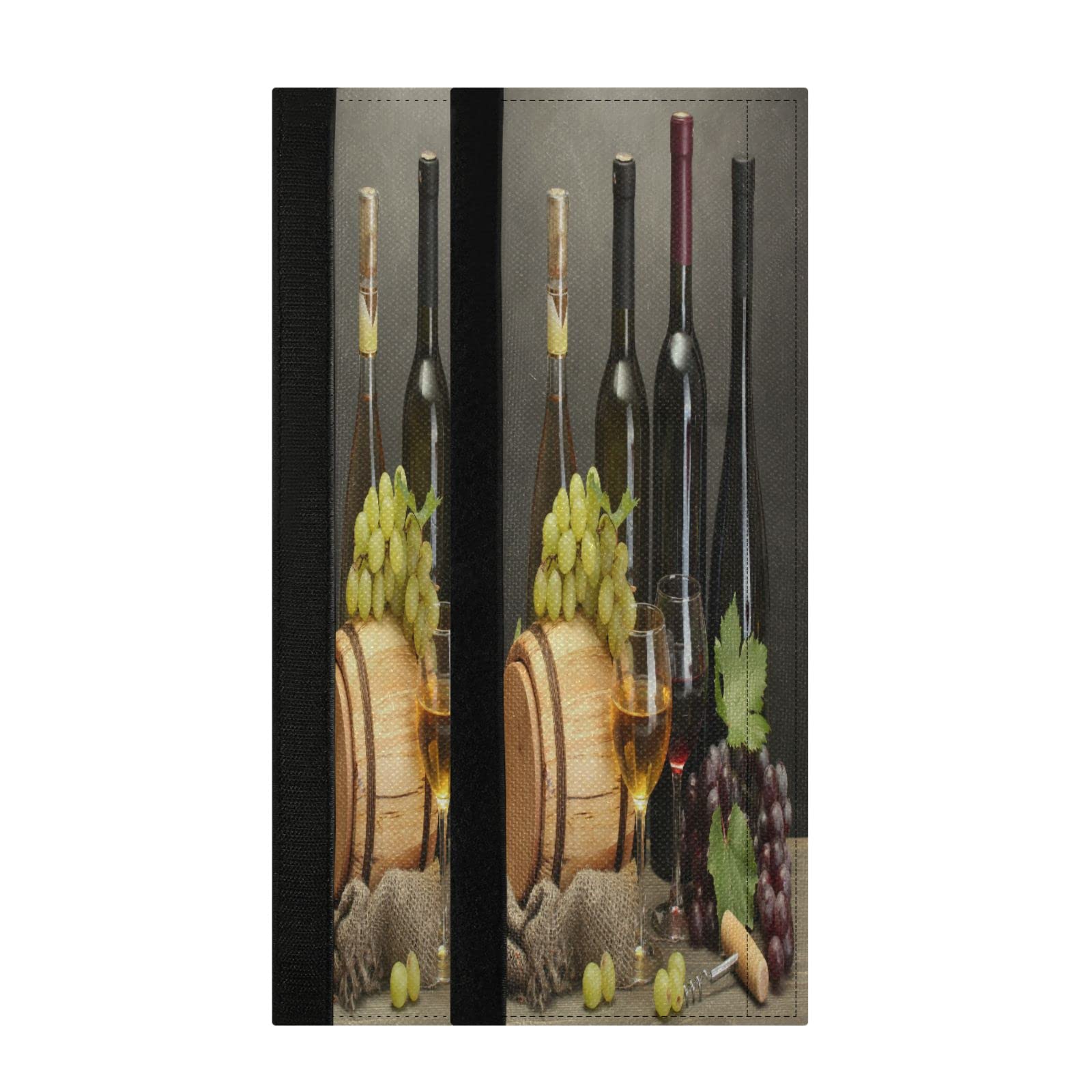 2-Pack Wine Refrigerator Door Handle Covers - Drip, Dust & Fingerprint Proof Kitchen Appliance Protectors for Fridge, Microwave & Oven Handles - Soft Cloth Decor Guards (Perfect for Wine Cellars & Modern Kitchens)