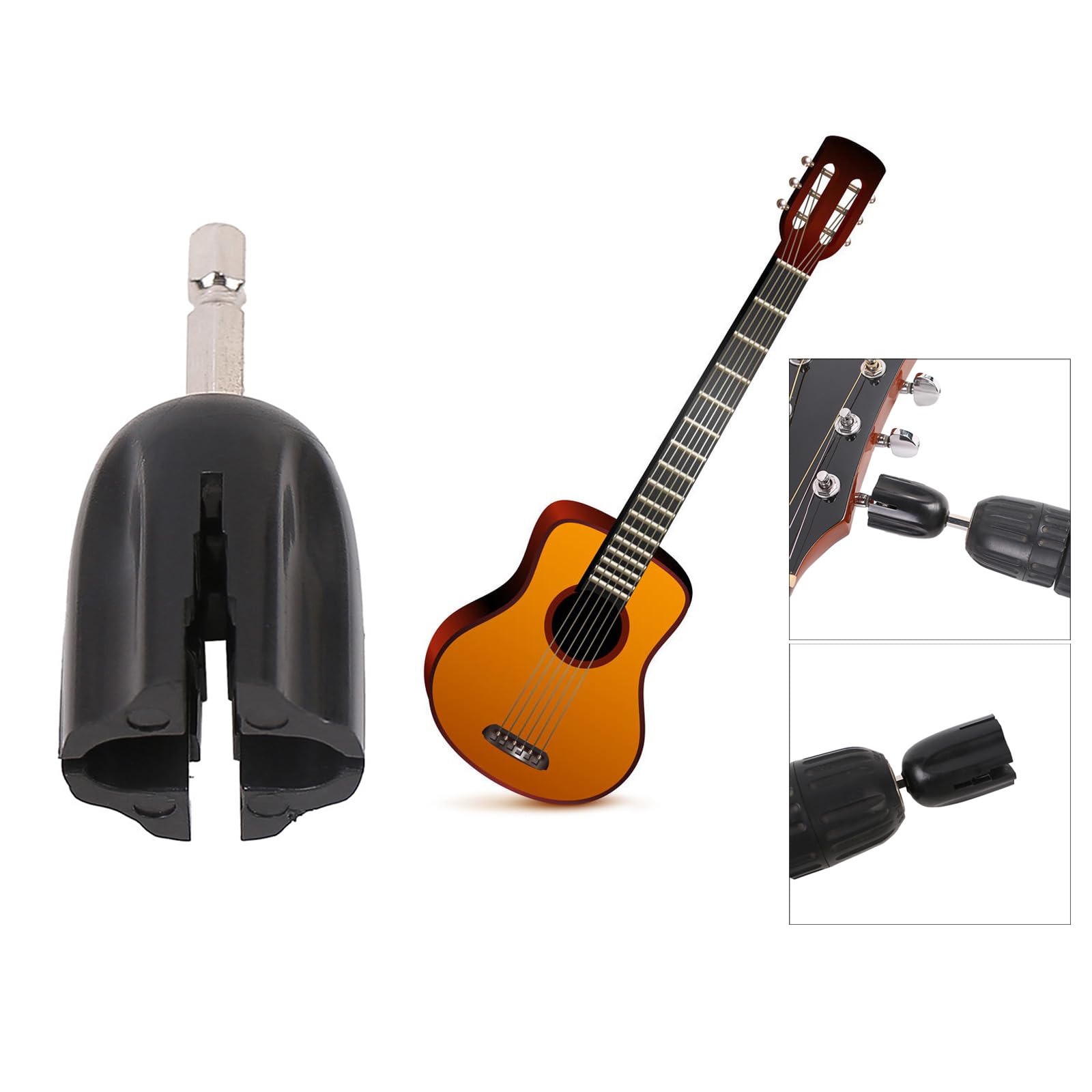 Electric Guitar String Winder Head - Hexagonal Drill Attachment for Guitar & Bass Tuning Peg Repair - Durable DIY String Changing Tool for Musicians - Perfect for Home Studio, Live Performances & Music Lessons
