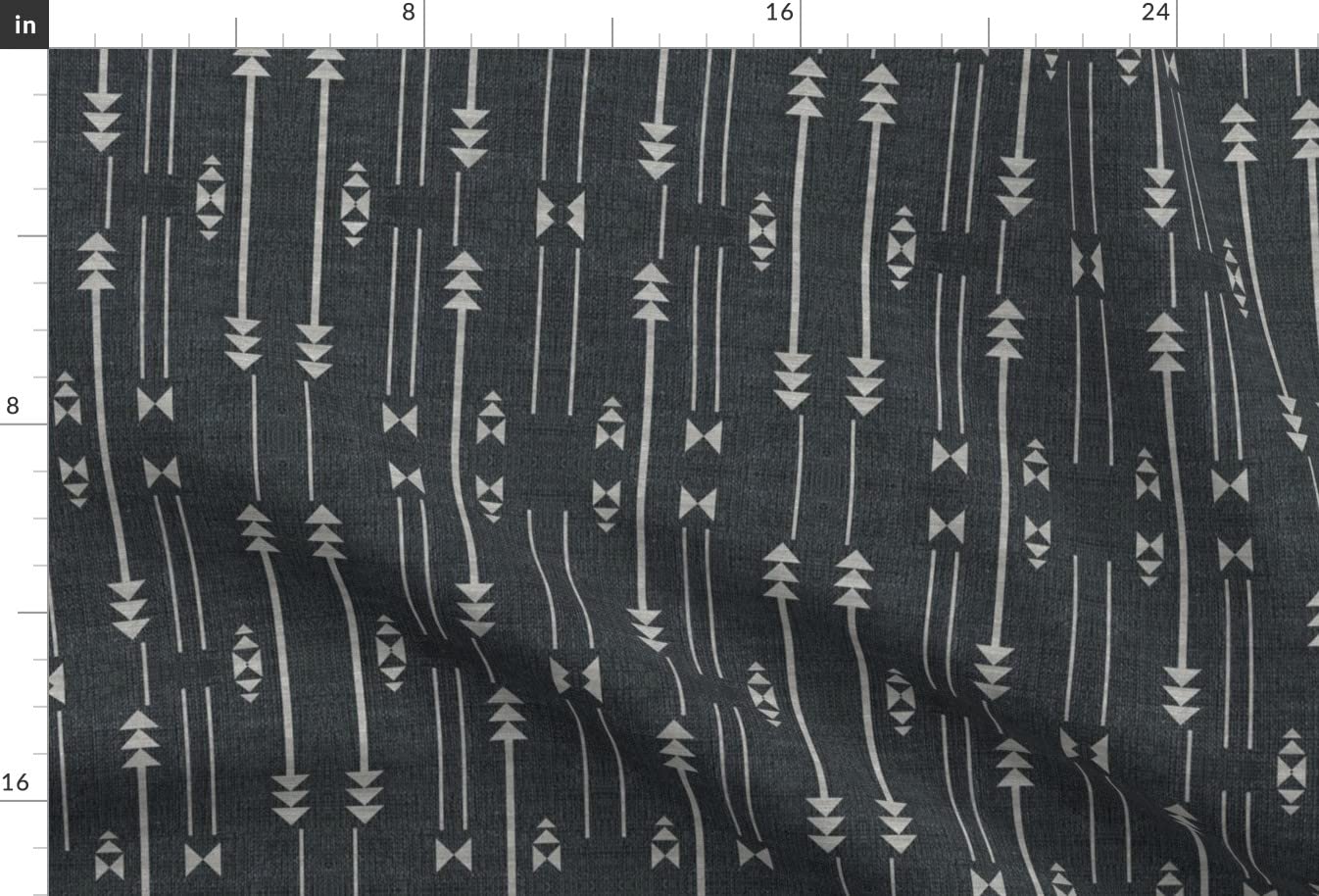 French Arrow Gray Geo Line Diamond Boho Triangle Printed Minky Fabric Fat Quarter - Soft Plush Material for Sewing Baby Blankets, Quilt Backing & DIY Plush Toys - Perfect for Nursery Decor, Craft Projects & Home Accessories