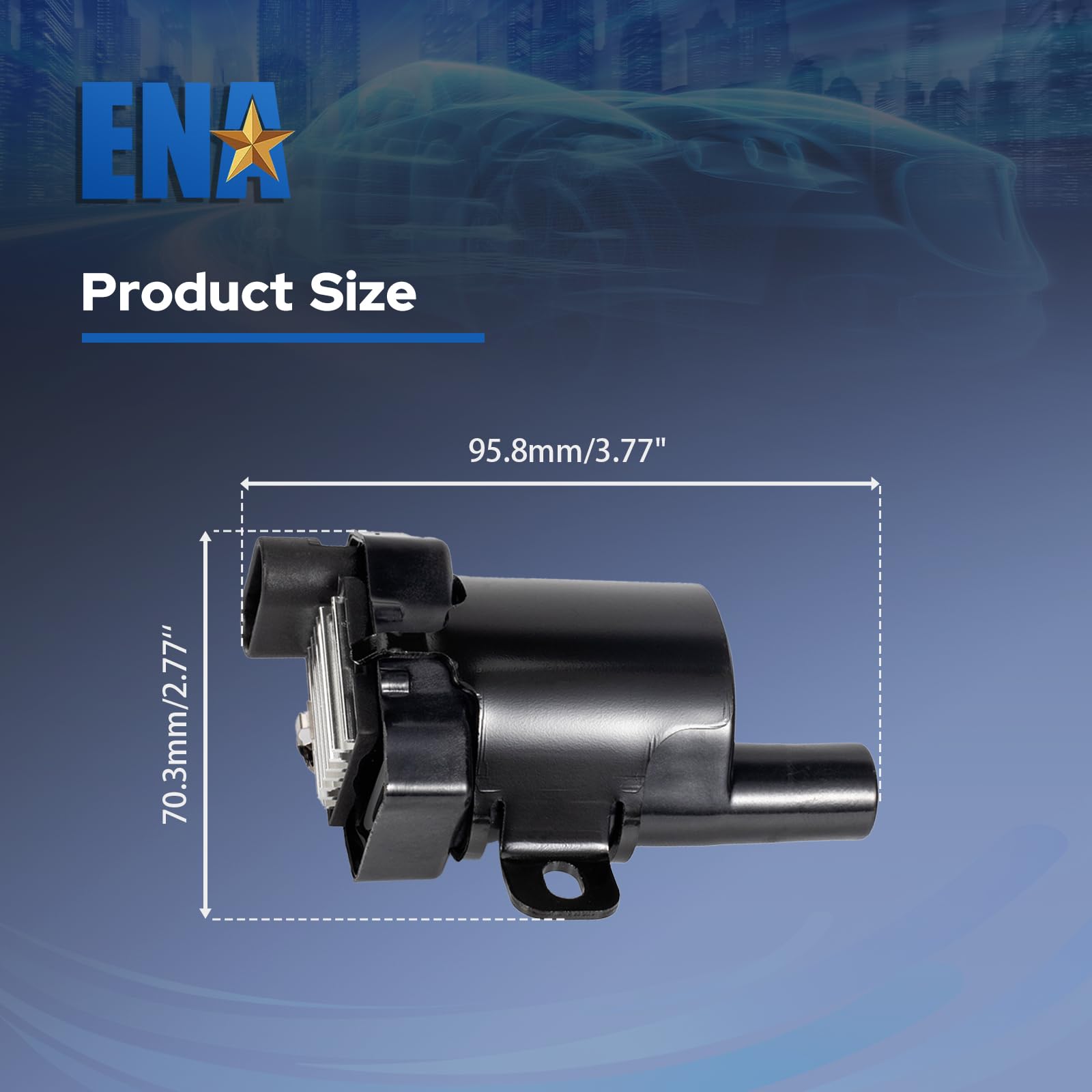 ENA 1 Round Ignition Coil Pack V8 5.3L 6.0L Compatible with GMC Chevy Silverado 1500 2500 Tahoe Suburban Express Sierra Yukon Savana Escalade 2000-2006 - Replaces UF262 D585 - High Performance Engine Ignition for Smooth Acceleration & Fuel Efficiency