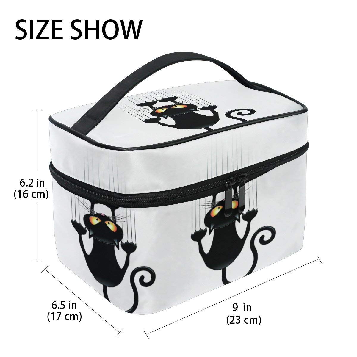 Cat Paw Print Makeup Bag - Waterproof Travel Cosmetic Organizer for Women, Large Capacity Train Case Toiletry Pouch (Perfect for Travel, Gym, Daily Use & Gift Giving)