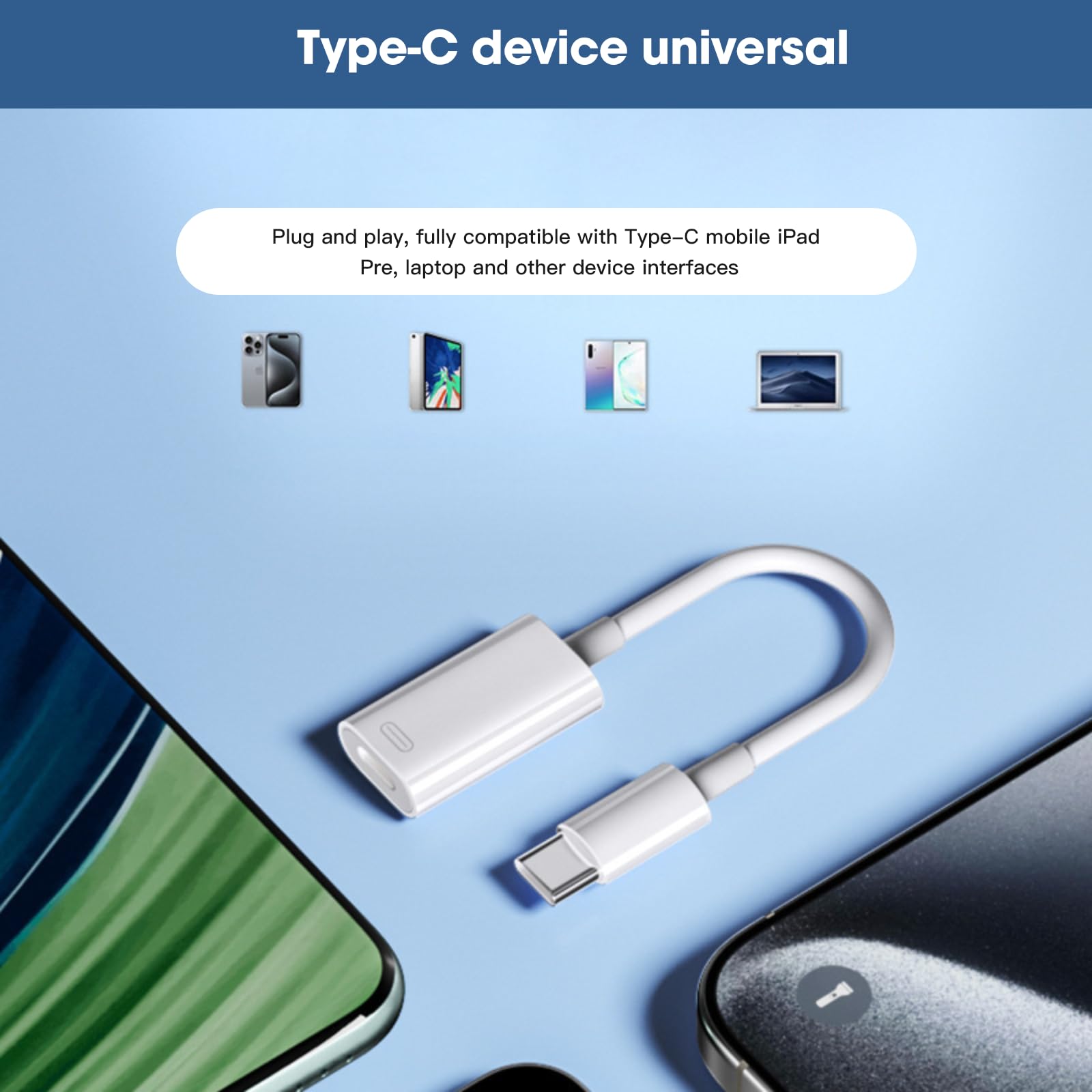Ninnyi Lightning to USB C Adapter - USB-C to Lightning Fast Charging Cable for iPhone 15/14/13/12, MacBook, iPad Pro/Air - High-Speed Data Sync & Charging for Home, Office & Travel