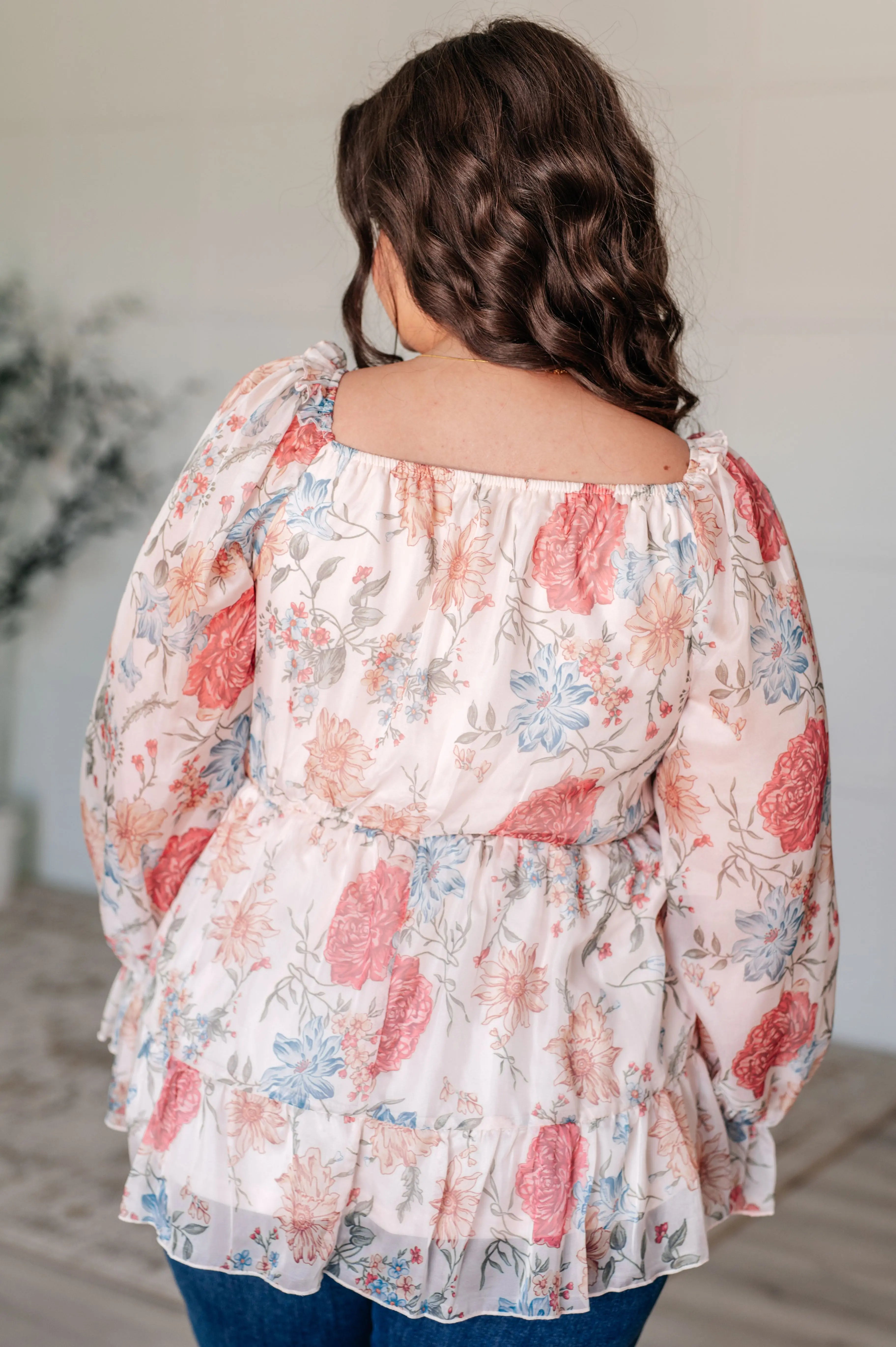 Elegant Square Neck Blouse for Women - Flowy Boho Chic Top with Inner Wisdom Design | Perfect for Office, Date Night & Summer Outfits