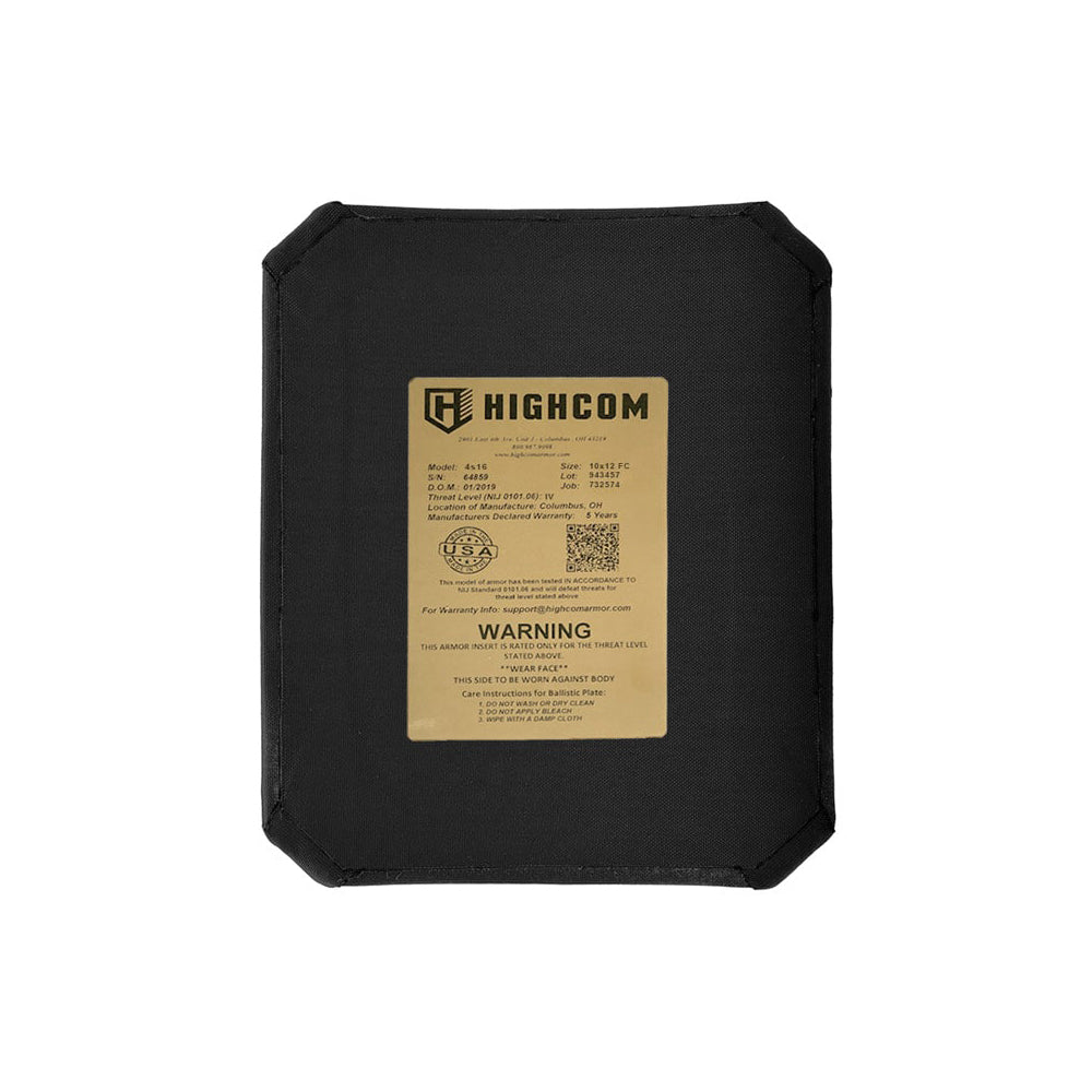 HighCom 4S16 Bulletproof Plates - Multi-Size Ballistic Armor Panels (Small, Medium, Large) - Bulk Discounts for 10+ Orders - Ideal for Military, Law Enforcement & Tactical Training