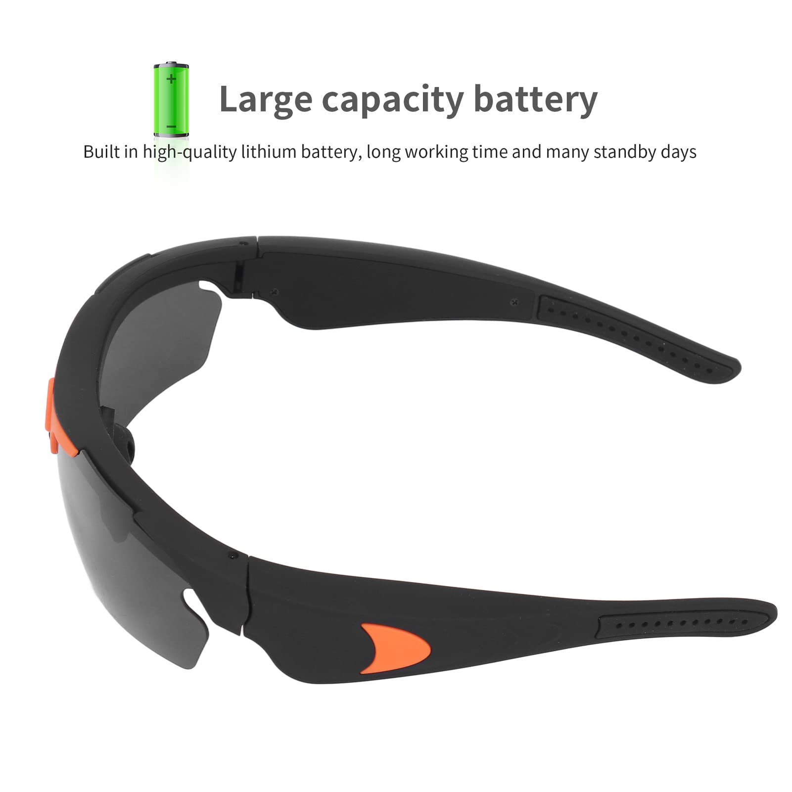 1080P HD Video Recording Camera Glasses with 256GB Support - Orange Sports Sunglasses for Cycling, Driving, Hiking, Fishing & Hunting | Hands-Free Action Camera for Outdoor Adventures