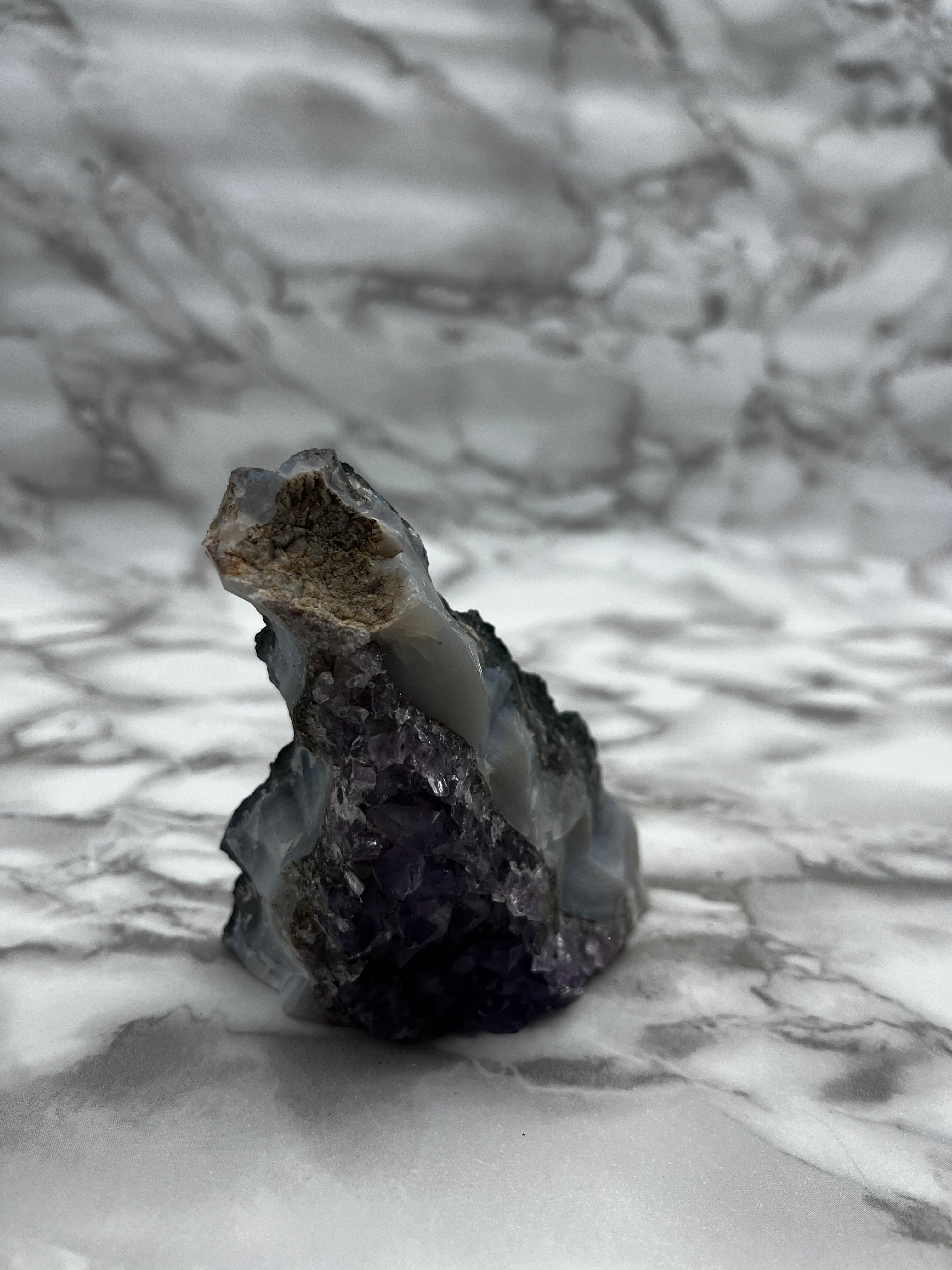 Natural Amethyst Crystal Cluster Specimen - Raw Purple Quartz Geode for Home Decor, Meditation & Healing Stone Collection