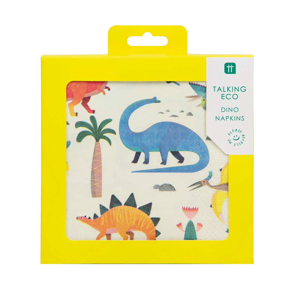 Dinosaur Party Napkins - Pack of 20 Colorful Dinosaur Themed Paper Napkins for Birthday Parties, Baby Showers & Kids Events