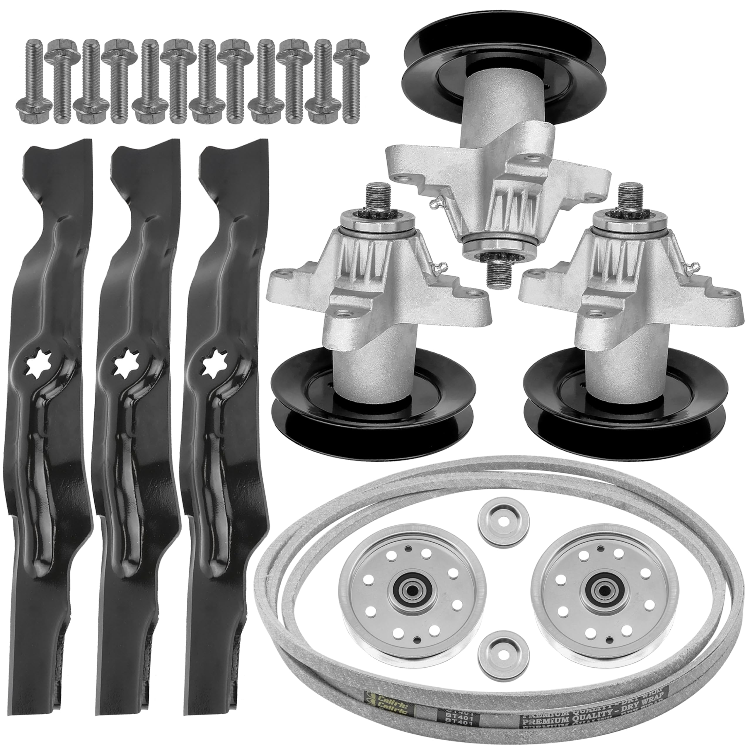 Caltric Spindle Blade Belt Pulley Mulching Kit for MTD & Cub Cadet RZT 50