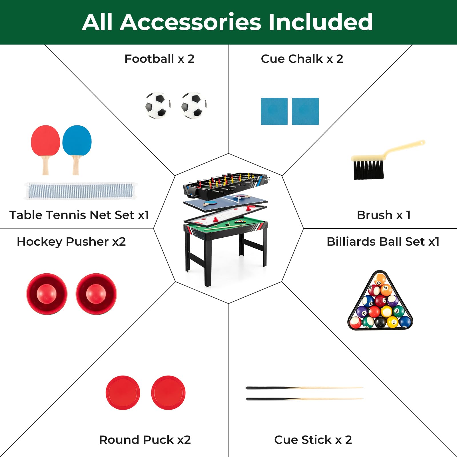 Goplus 4-in-1 Multi-Game Table - 49