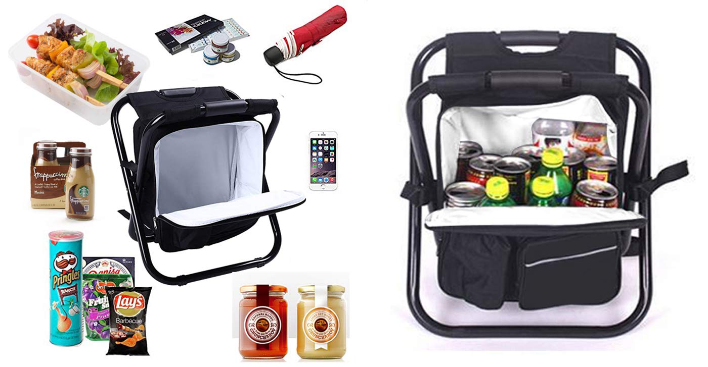 HANERDUN 3-in-1 Cooler Backpack with Foldable Fishing Chair - Portable Backpack Chair with Insulated Cooler Bag for Outdoor Adventures, Beach, Camping & Hiking | Perfect for Picnics, Tailgating & Fishing Trips