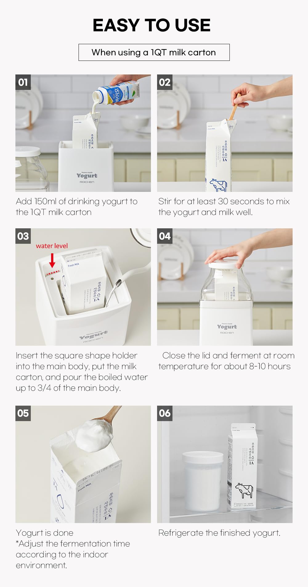 MINEW Non-Electric Yogurt Maker - Korean Made Homemade Yogurt Kit for Easy DIY Probiotic Yogurt at Home | Perfect for Healthy Breakfast, Snacks & Gut Health