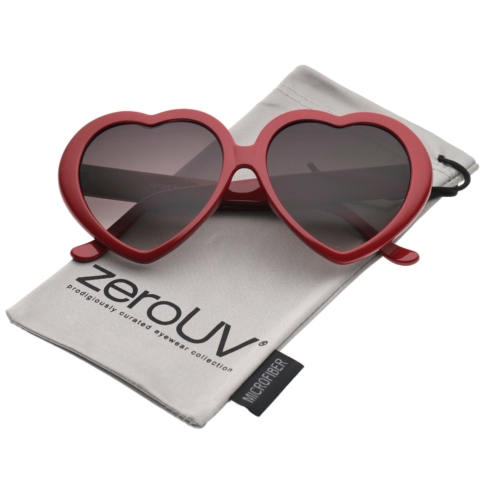ZeroUV Women's Oversized Gradient Lens Heart-Shaped Sunglasses 55mm - Stylish UV Protection for Beach, Pool, and Summer Outfits