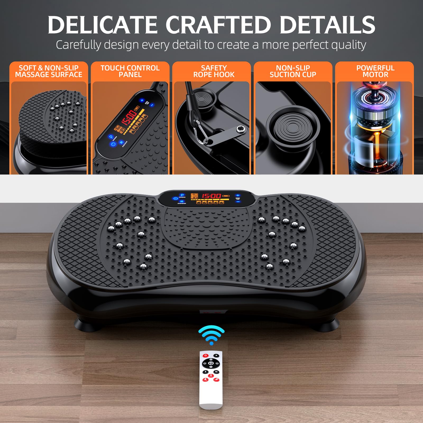 PBYRD Vibration Plate Exercise Machine for Weight Loss & Lymphatic Drainage - Full Body Workout Vibrating Fitness Platform for Home Gym - Tones Muscles & Improves Wellness - Supports 330lbs Max Weight - Perfect for Home Fitness, Post-Workout Recovery & Cellulite Reduction