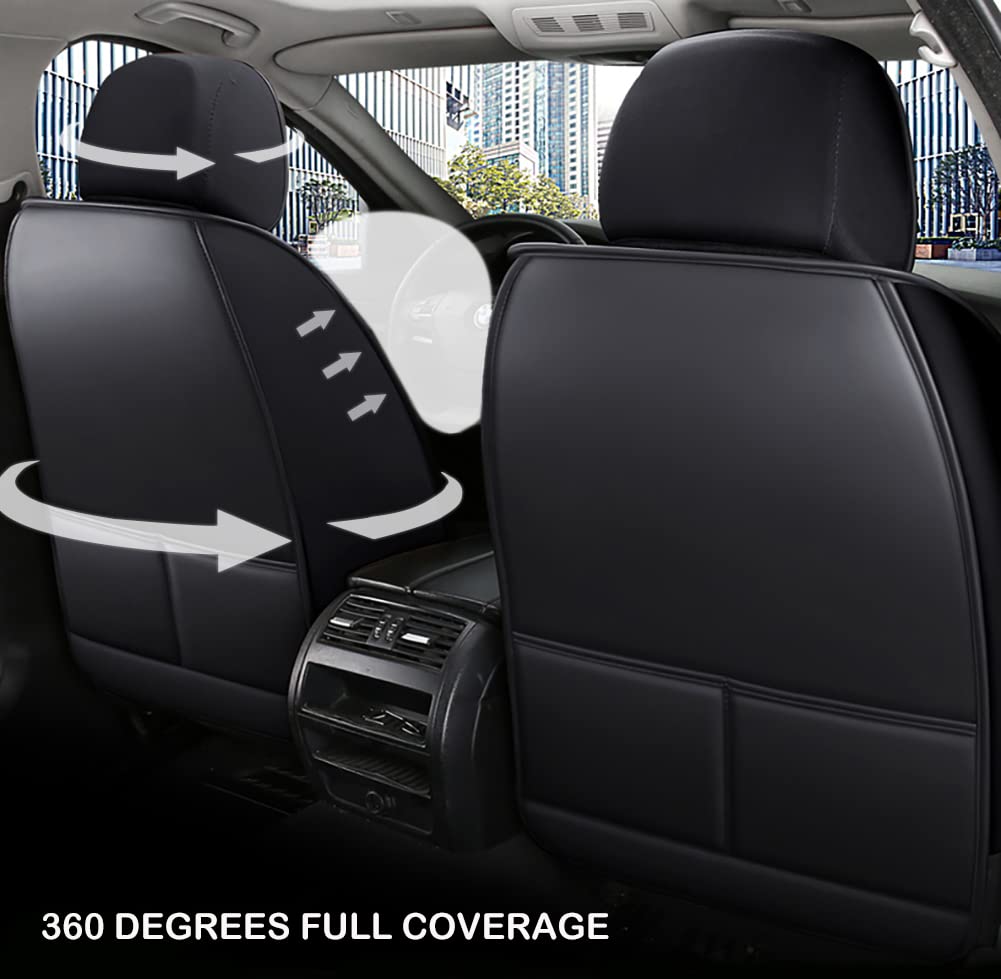 Universal Car Seat Covers with Lumbar Support - 5-Piece Full Set, Breathable & Comfortable Interior Accessories, Airbag Compatible for SUVs, Sedans, and Trucks - Perfect for Daily Commutes, Road Trips, and Family Travel