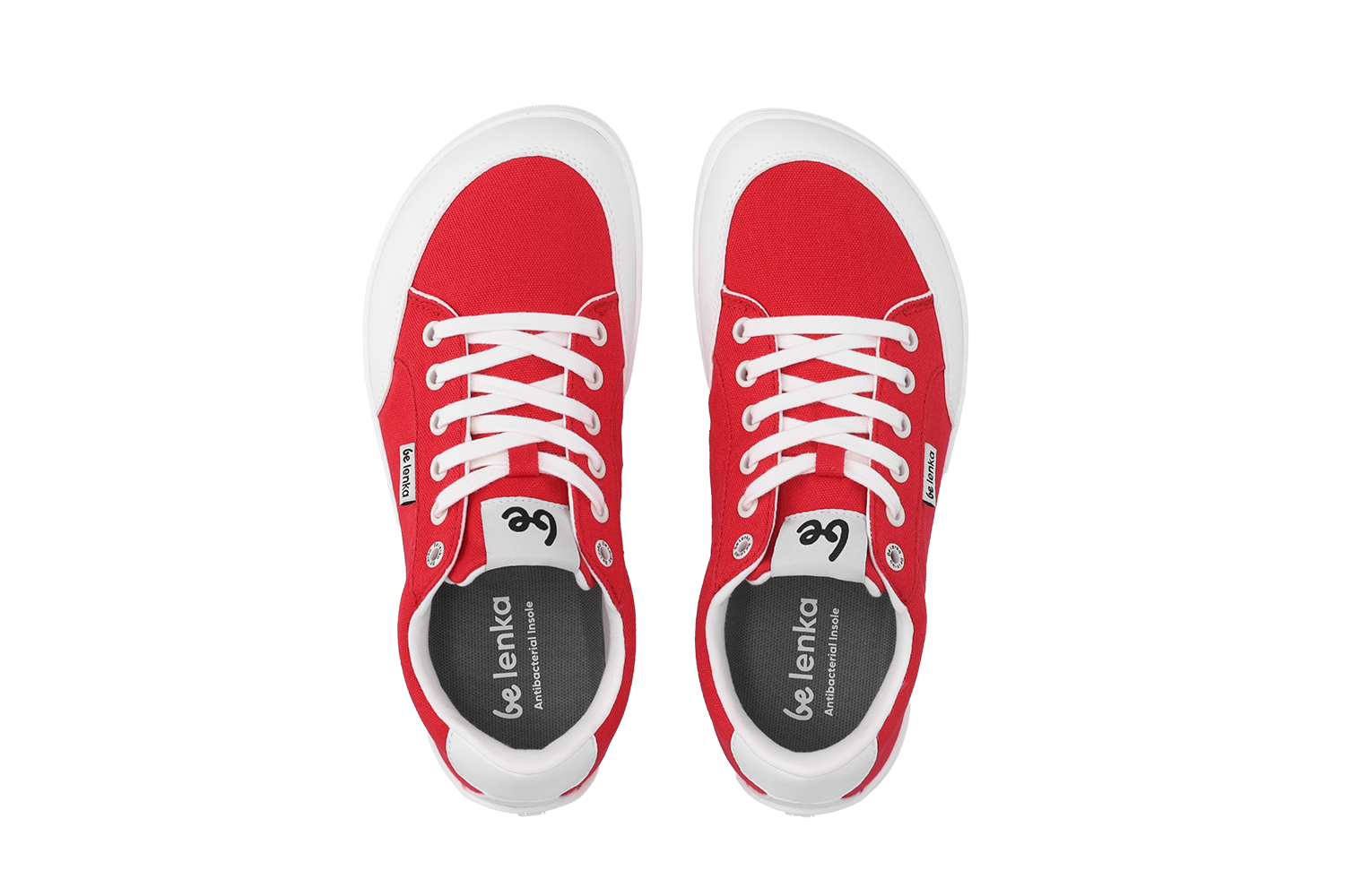 Barefoot Sneakers for Women & Men - Be Lenka Rebound Minimalist Shoes in Red & White | Lightweight Zero Drop Footwear for Running, Walking & Everyday Comfort