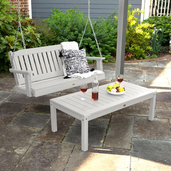 Lehigh 4ft Swing and Coffee Table - Versatile Indoor/Outdoor Furniture for Patio, Living Room, or Office Use