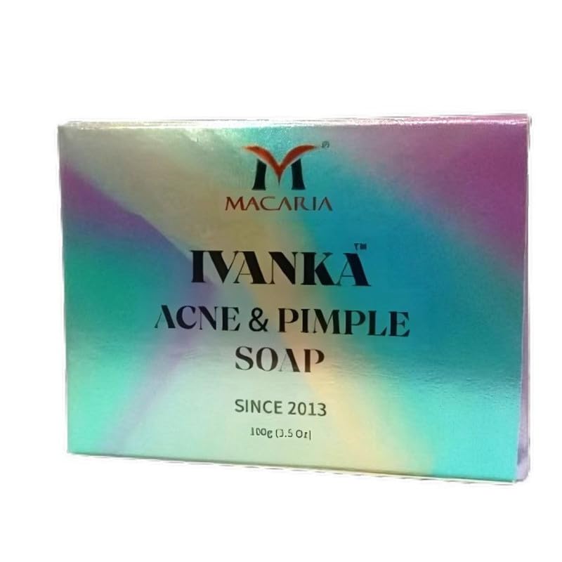 MACARIA Ivanka Acne Soap for Body - 3.53oz (100g) Natural Face & Body Cleanser for Acne-Prone Skin | Pack of 1 | Gentle Exfoliating & Oil Control | Perfect for Daily Skincare Routine & Teen Acne Treatment