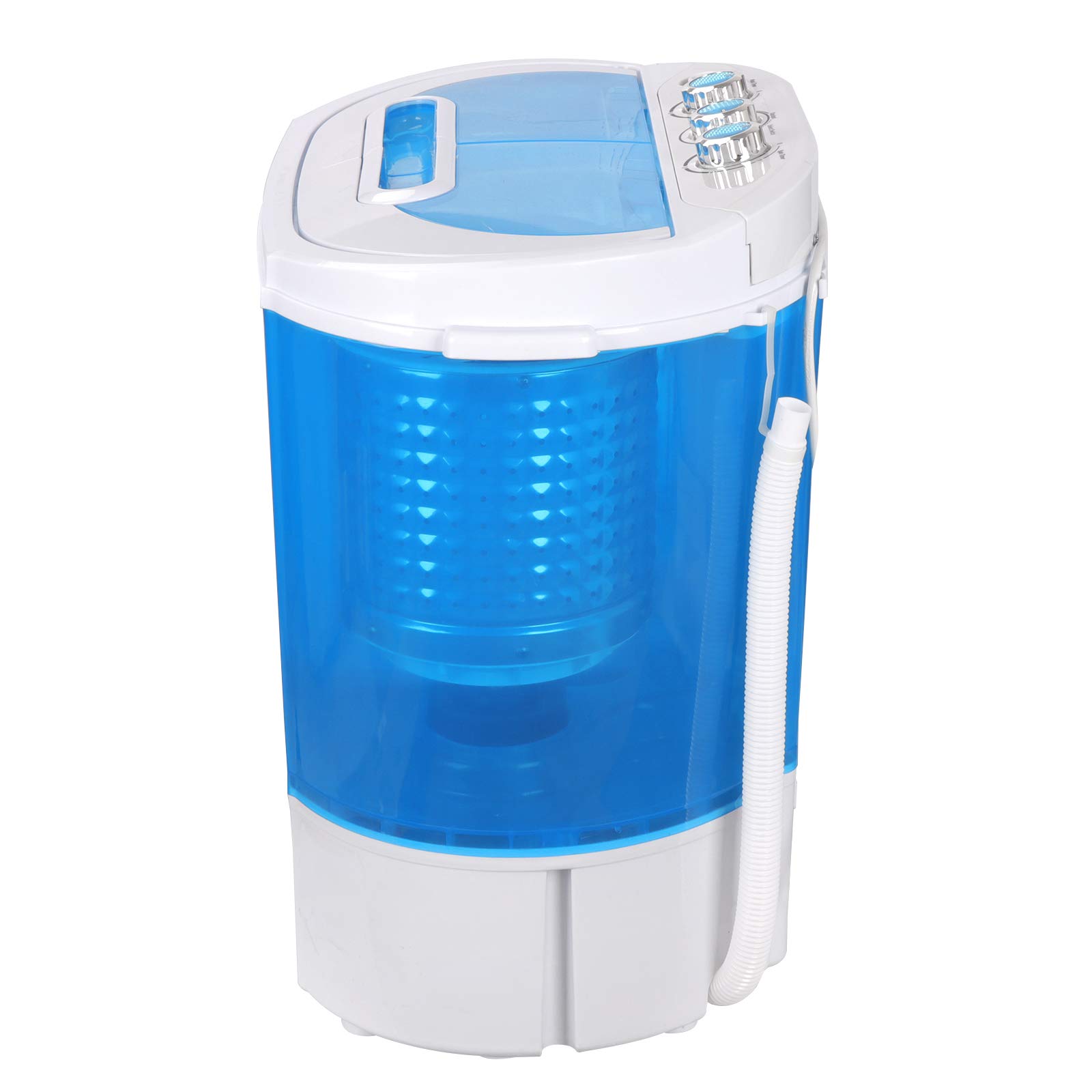 Portable Mini Twin Tub Washing Machine with Spin Dryer & Drain Pipe - Compact Laundry Washer for Small Spaces, Apartments, Dorms, RVs, Camping - Perfect for Travel, Emergency Use & Off-Grid Living (Blue)
