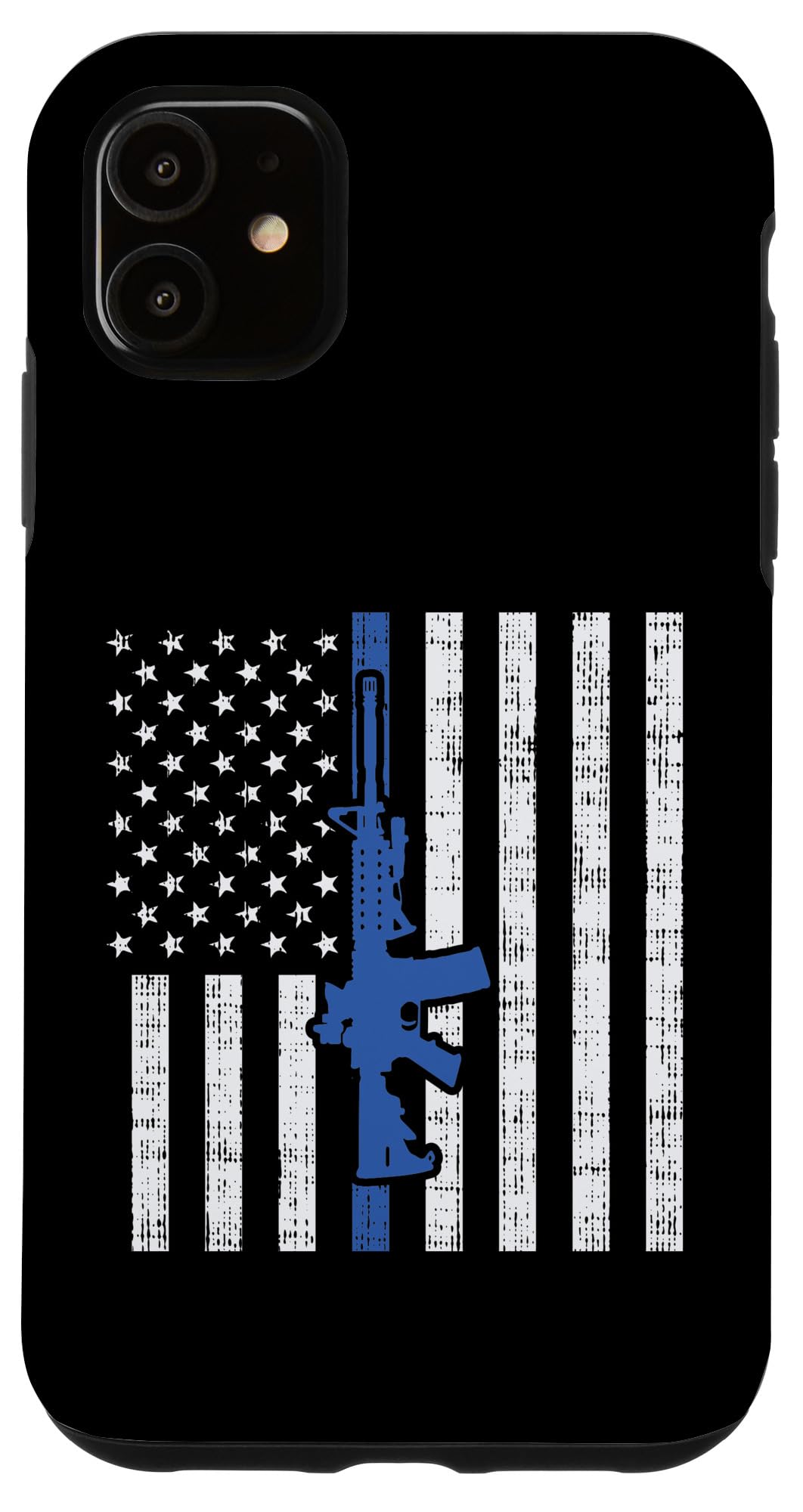 iPhone 11 Case - Thin Blue Line American Flag Design - Durable Police & Military Style Protective Cover for Law Enforcement - Perfect for Everyday Use, Duty & Patriotic Display