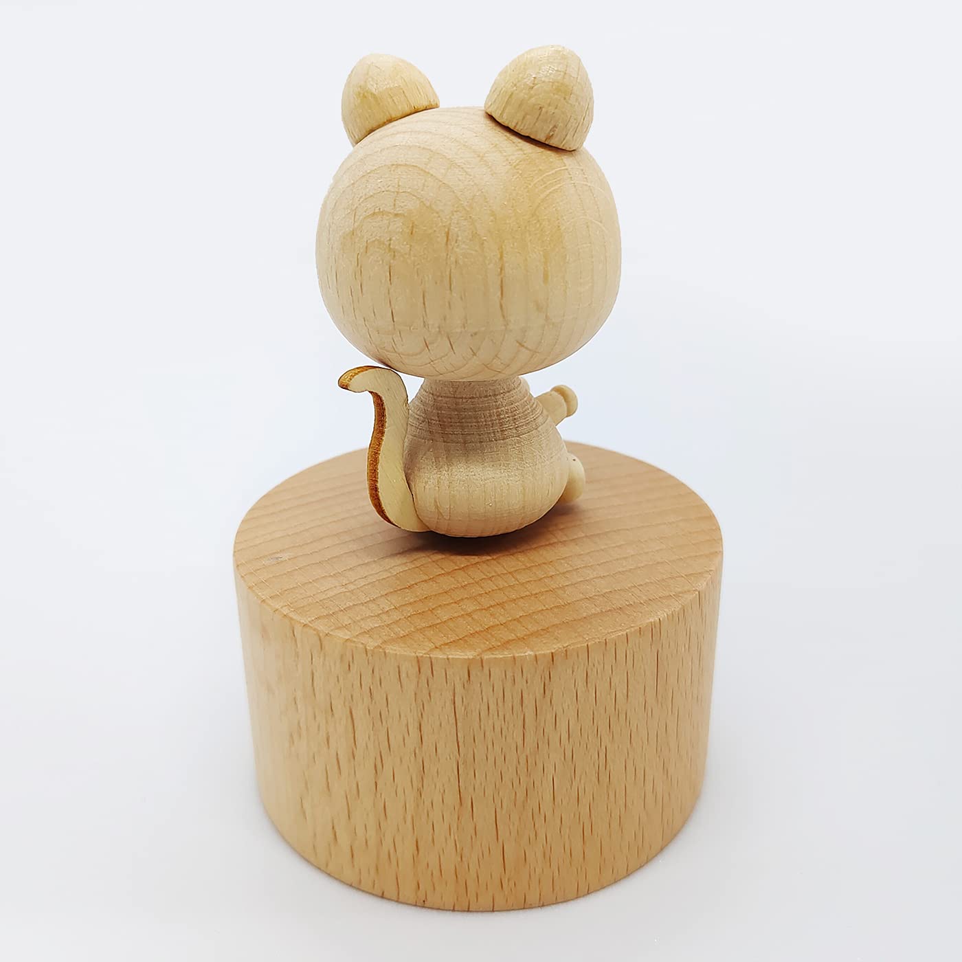 Adorable Mini Kitten Music Box - Handcrafted Wooden Mechanical Cat Music Box Plays 'Castle in the Sky' - Perfect Gift for Kids, Boys & Girls - Birthday, Christmas & Nursery Decor Musical Gift