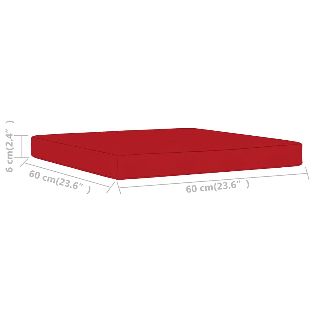 Red Fabric Pallet Ottoman Cushion - Comfortable Seating & Footrest for Living Room, Bedroom, or Nursery